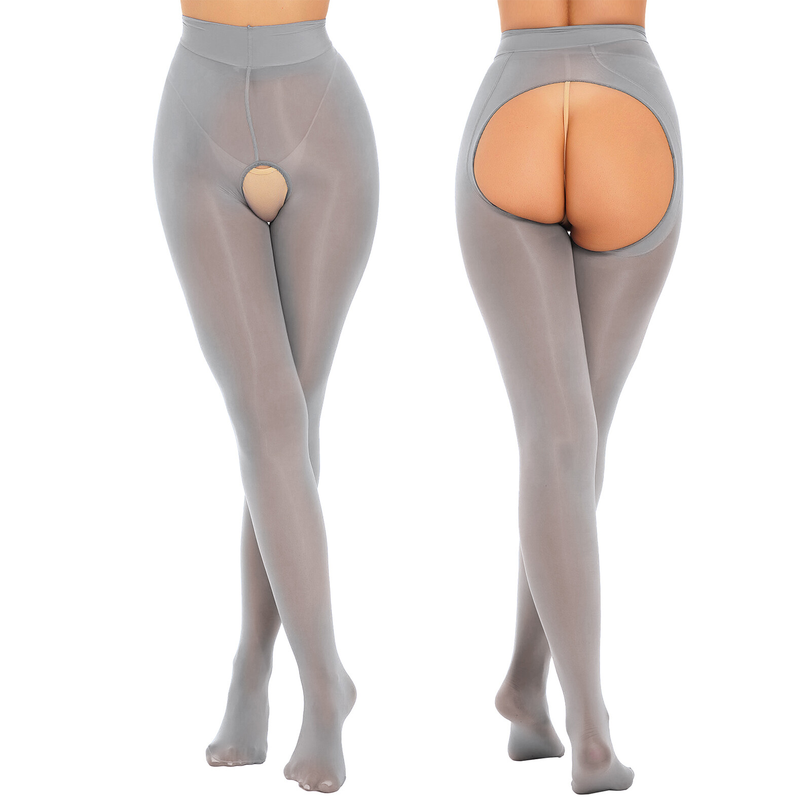 US Women Pantyhose Lightweight Tight Stretchy Hosiery Mesh Lingerie Open Crotch