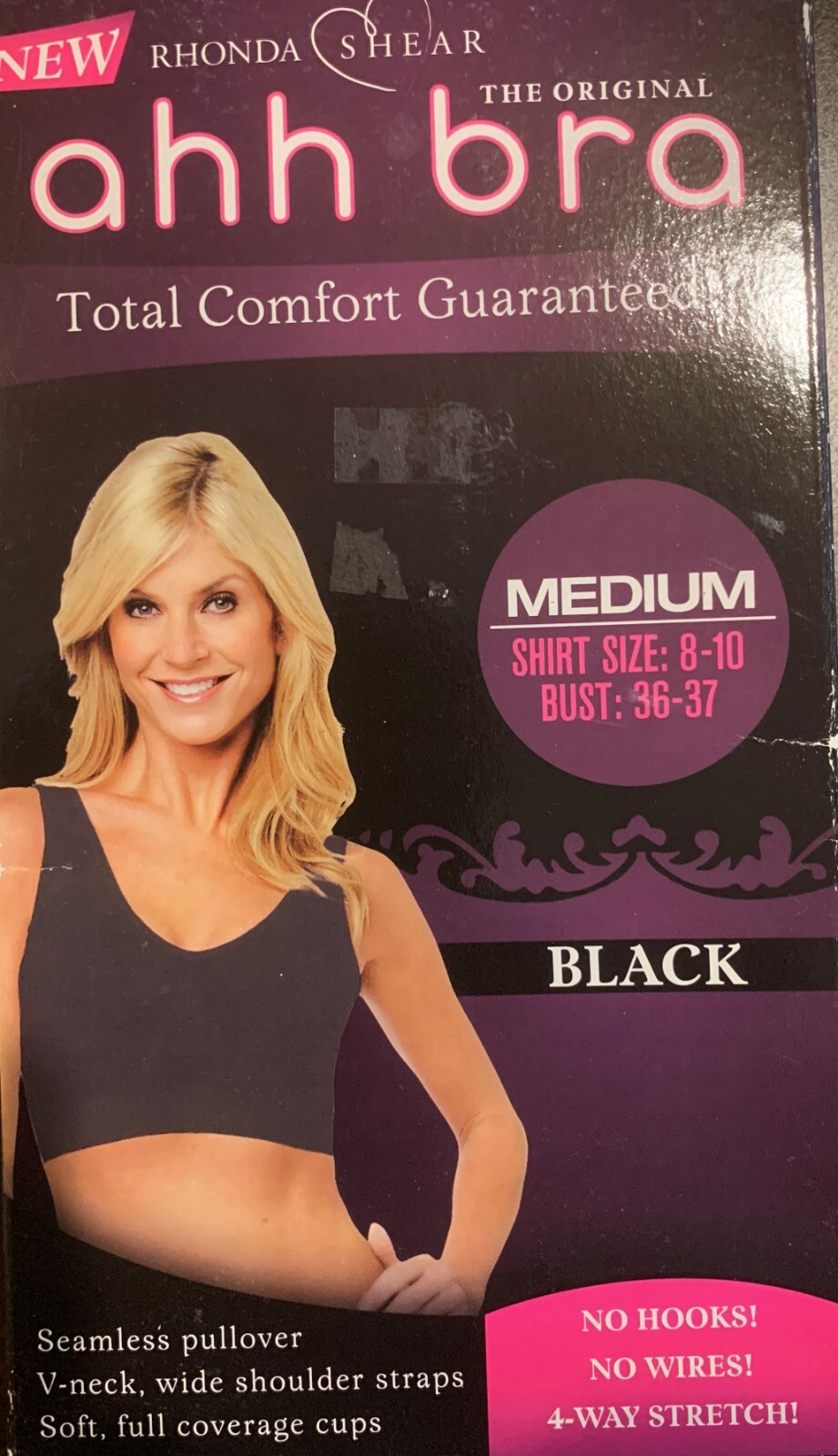 ahh bra The Original – By Rhonda Shear (Black or Nude) Medium