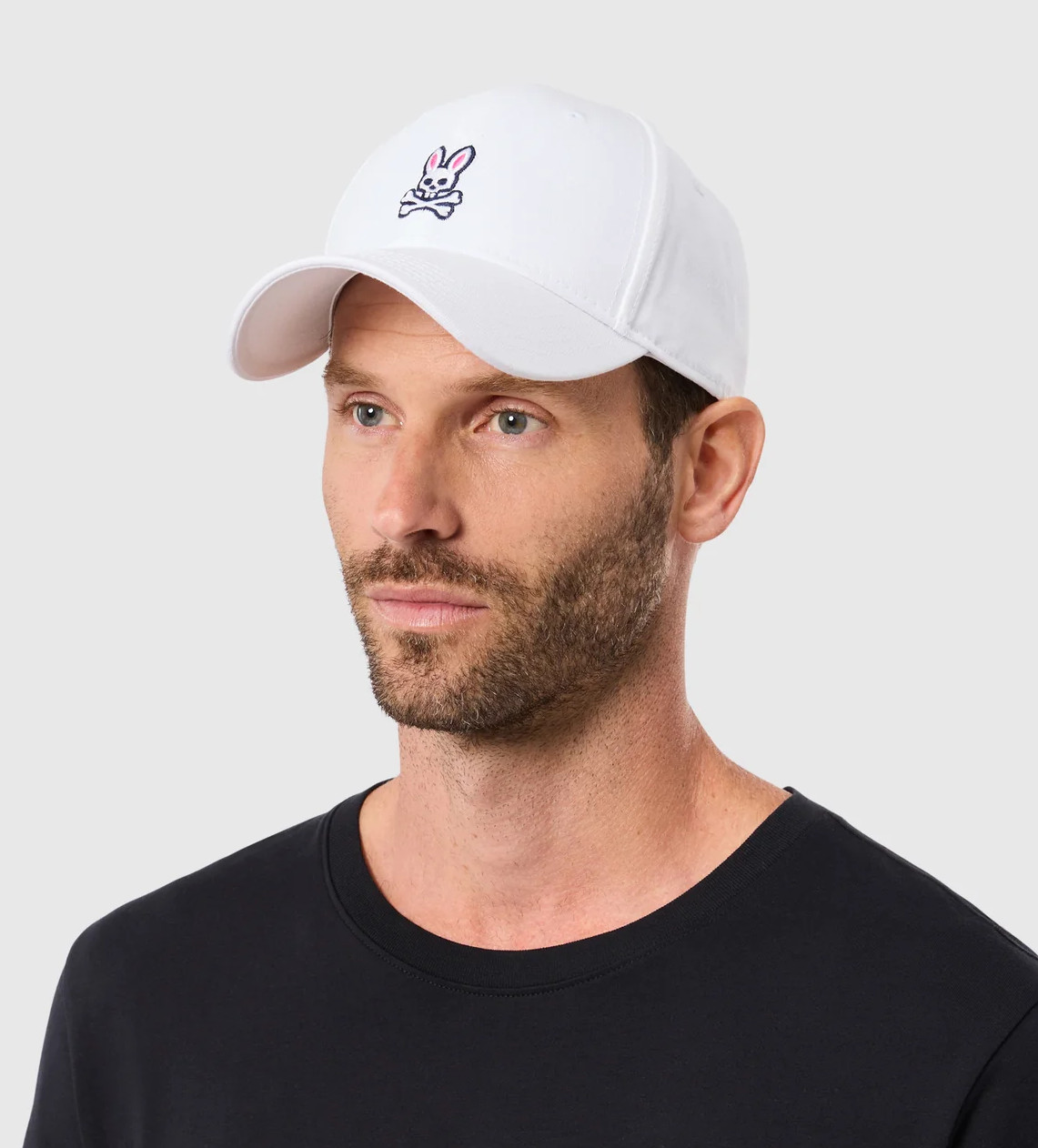 *NEW* Men Psycho Bunny Classic Baseball Cap White (B6A816A1HT 100) 👍