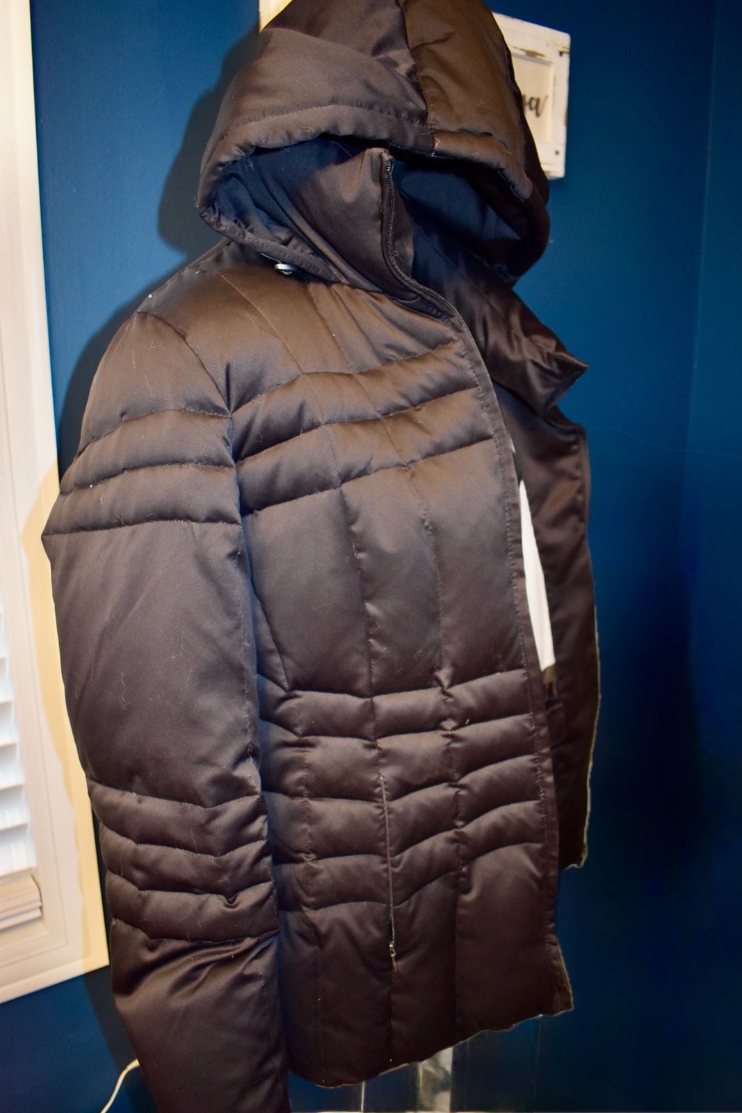 Calvin Klein Women’s Quilted Hooded Puffer Jacket Black Size XL