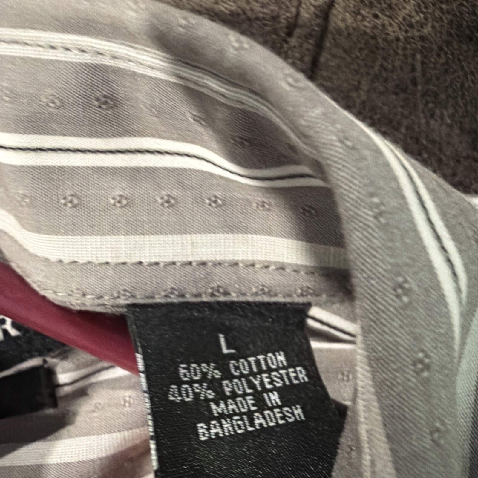 John Henry Men’s Gray Stripe Modern Fit Long Button Up Sleeve Shirt Size L