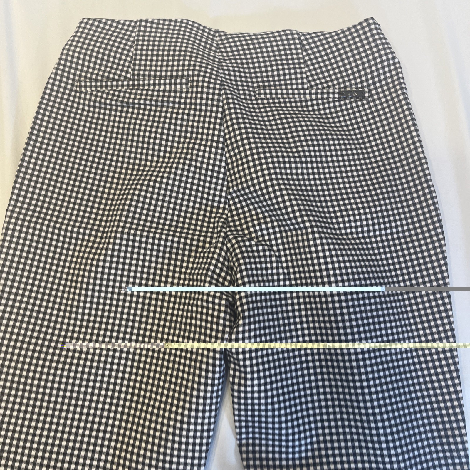 Calvin Klein Womens Pants Size 4 Black White Checker Stretch Career Slim Fit