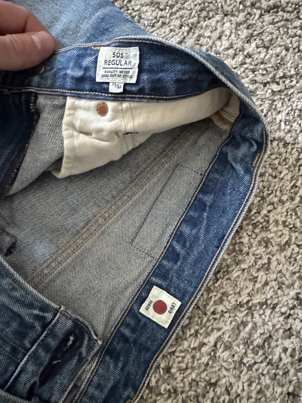 Levi’s Men Selvedge Jeans/MADE IN JAPAN 505™ REGULAR FIT MEN’S JEANS