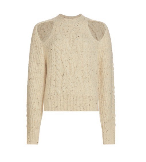 ASTR The Label Cream Speckled Knit Crew Neck Raglan Long Sleeve Sweater XS