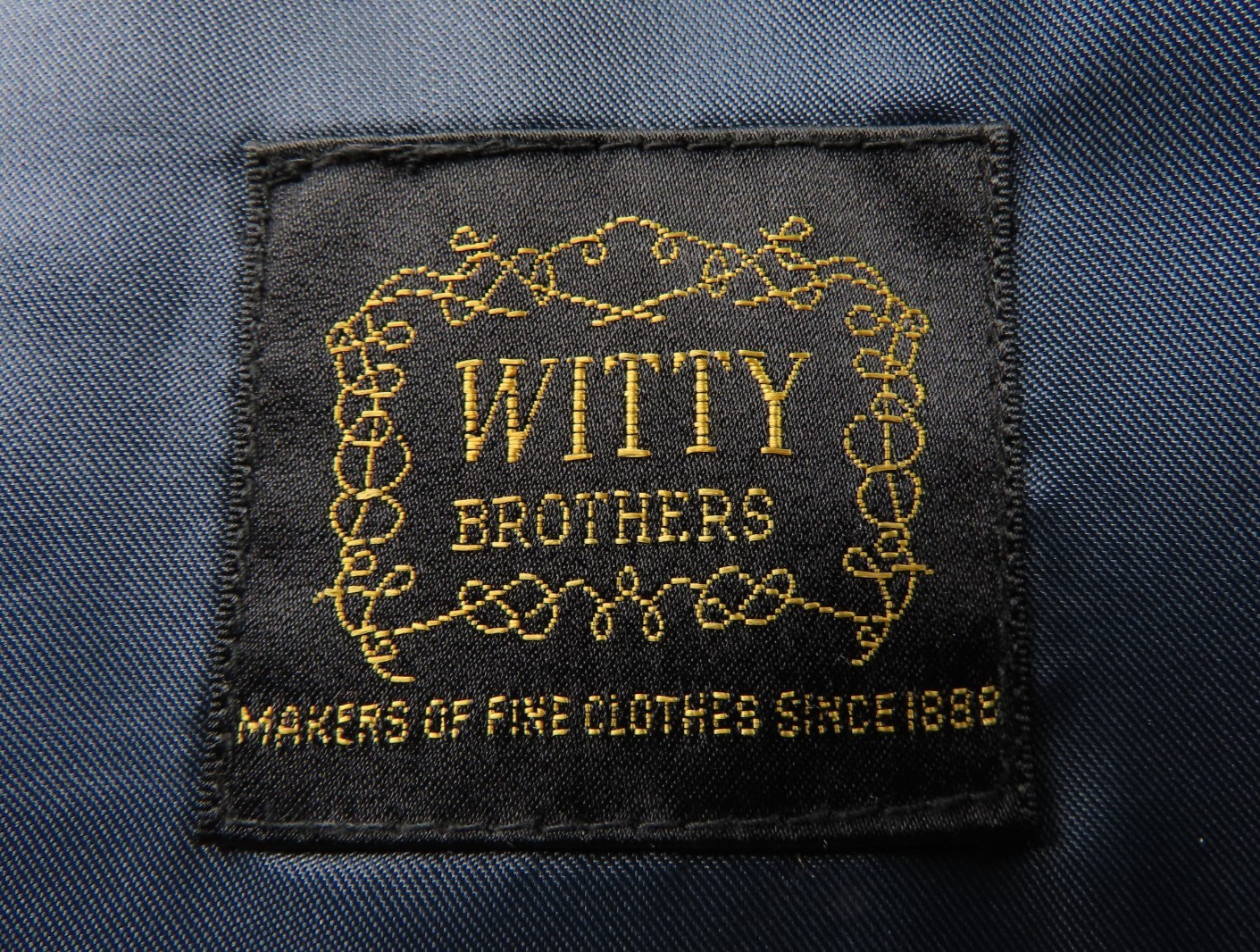 Vintage Three-Piece Mens Suit Gray Striped Wool Witty Brothers 43×28 48/50 R