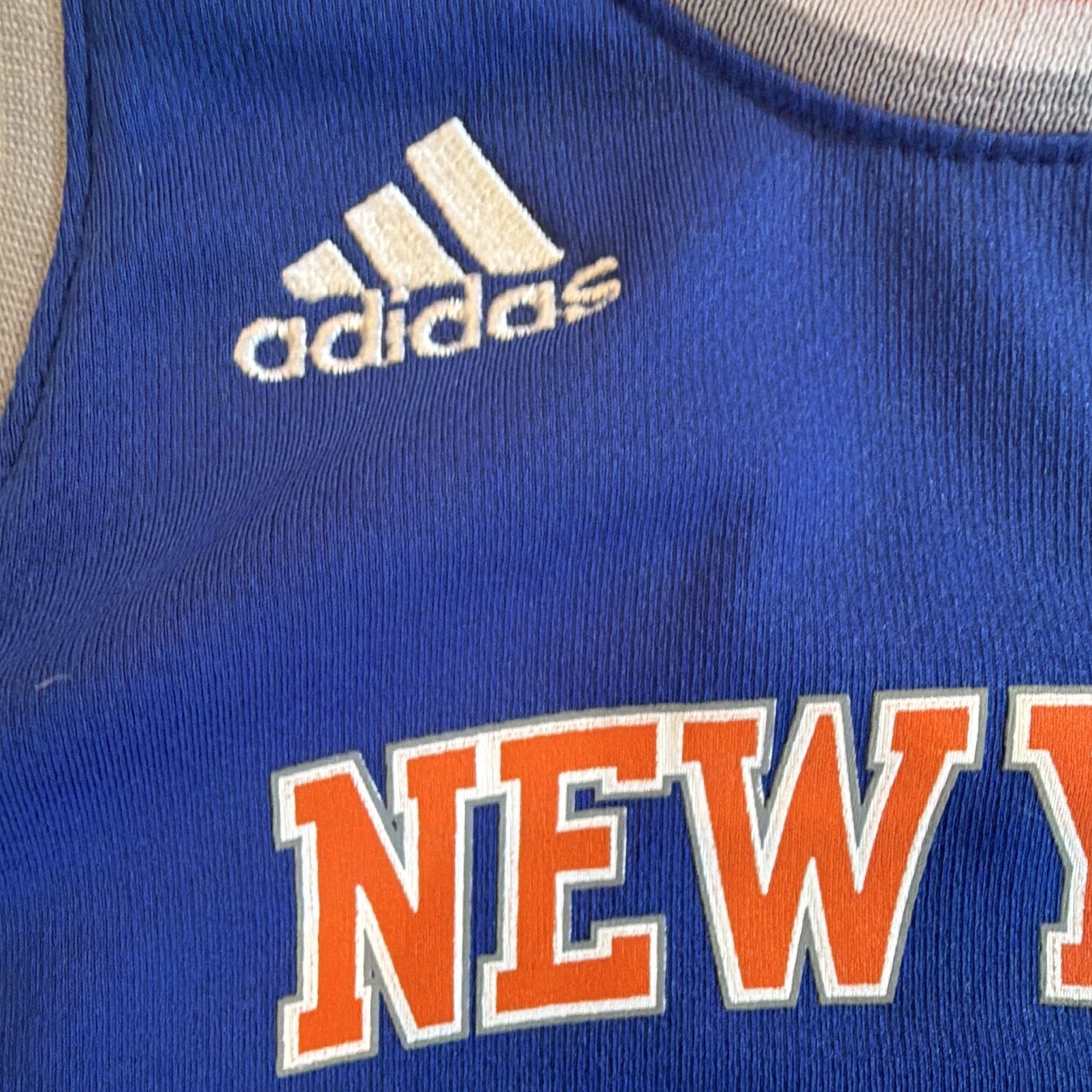 adidas NBA New York Knicks Porzingis #6 Blue Mesh One-Piece Romper 12M