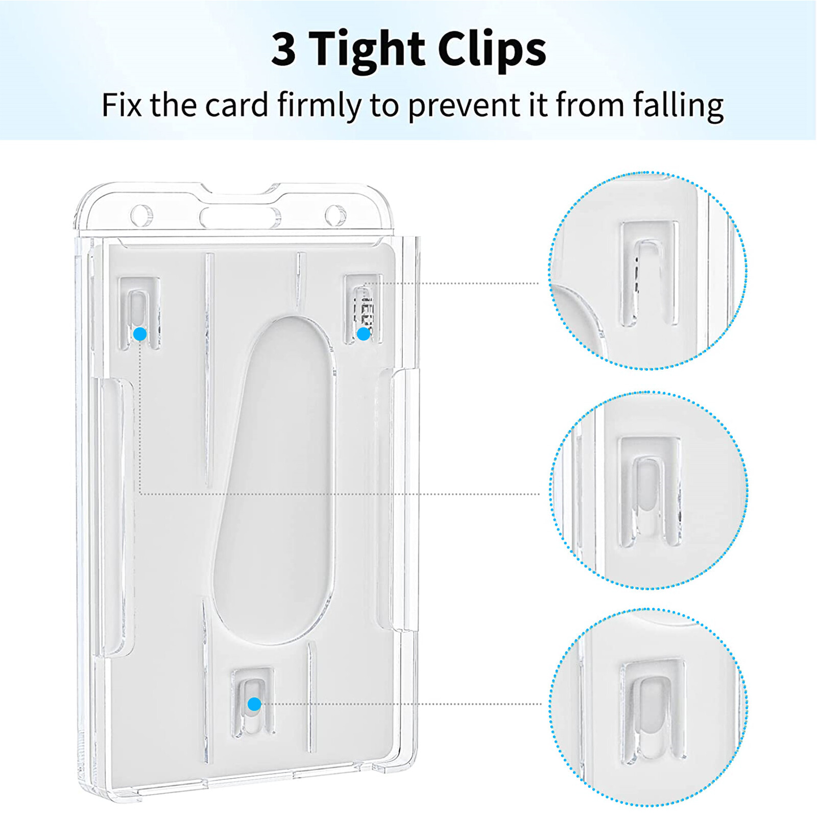 10Pcs ID Card Badge Holder Hard Plastic Protector Vertical Clear Protective Case