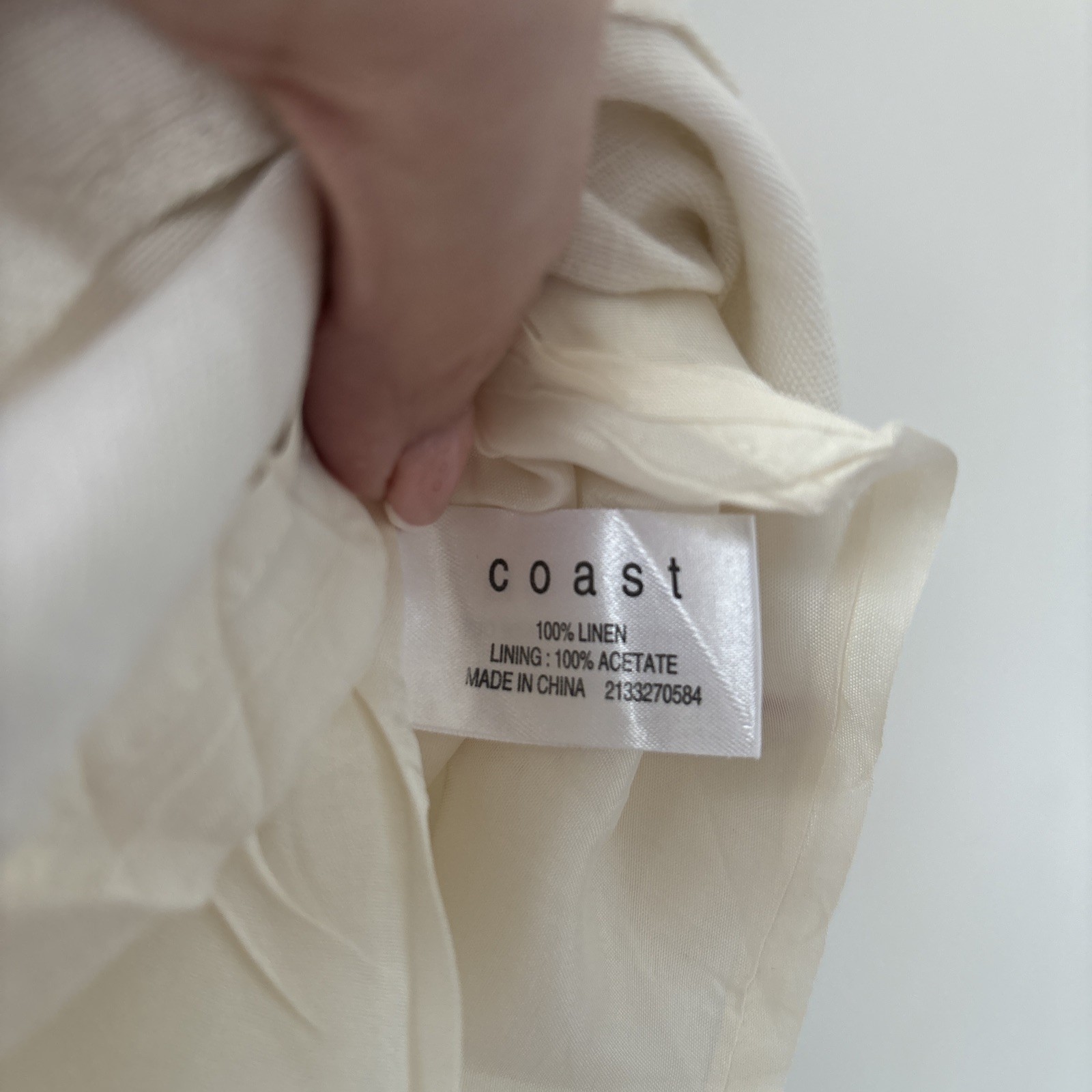 COAST Fully Lined Pure Linen Embroidered A-Line Skirt Size 16