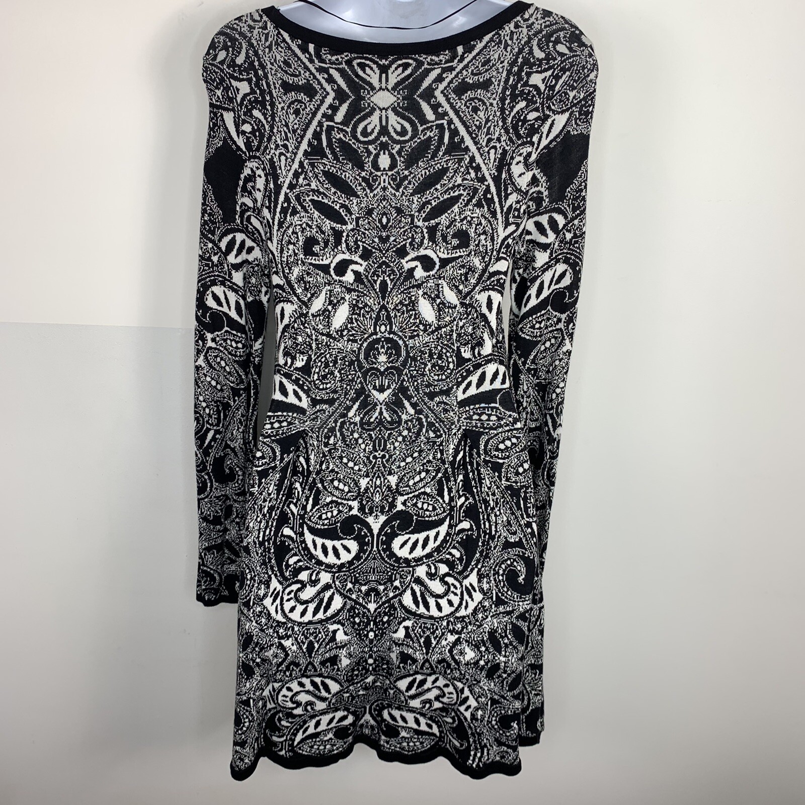 Style Co Black White Top Sz S Paisley Baroque Boho Minimalist Whimsigoth MA21