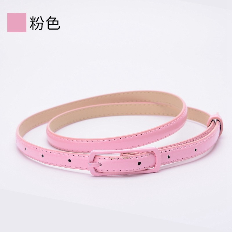 Thin Belt Ladies Decoration Leather Candy Color Belt Dazzling Color Patent