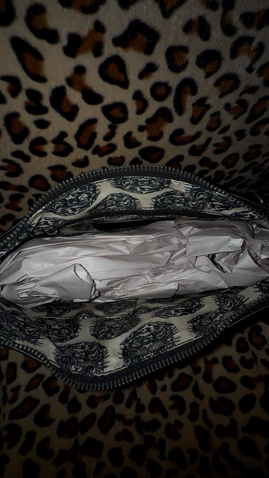 Women’s Small Leopard Print Floral Heart Shoulder Bag, Zip, Detachable Strap