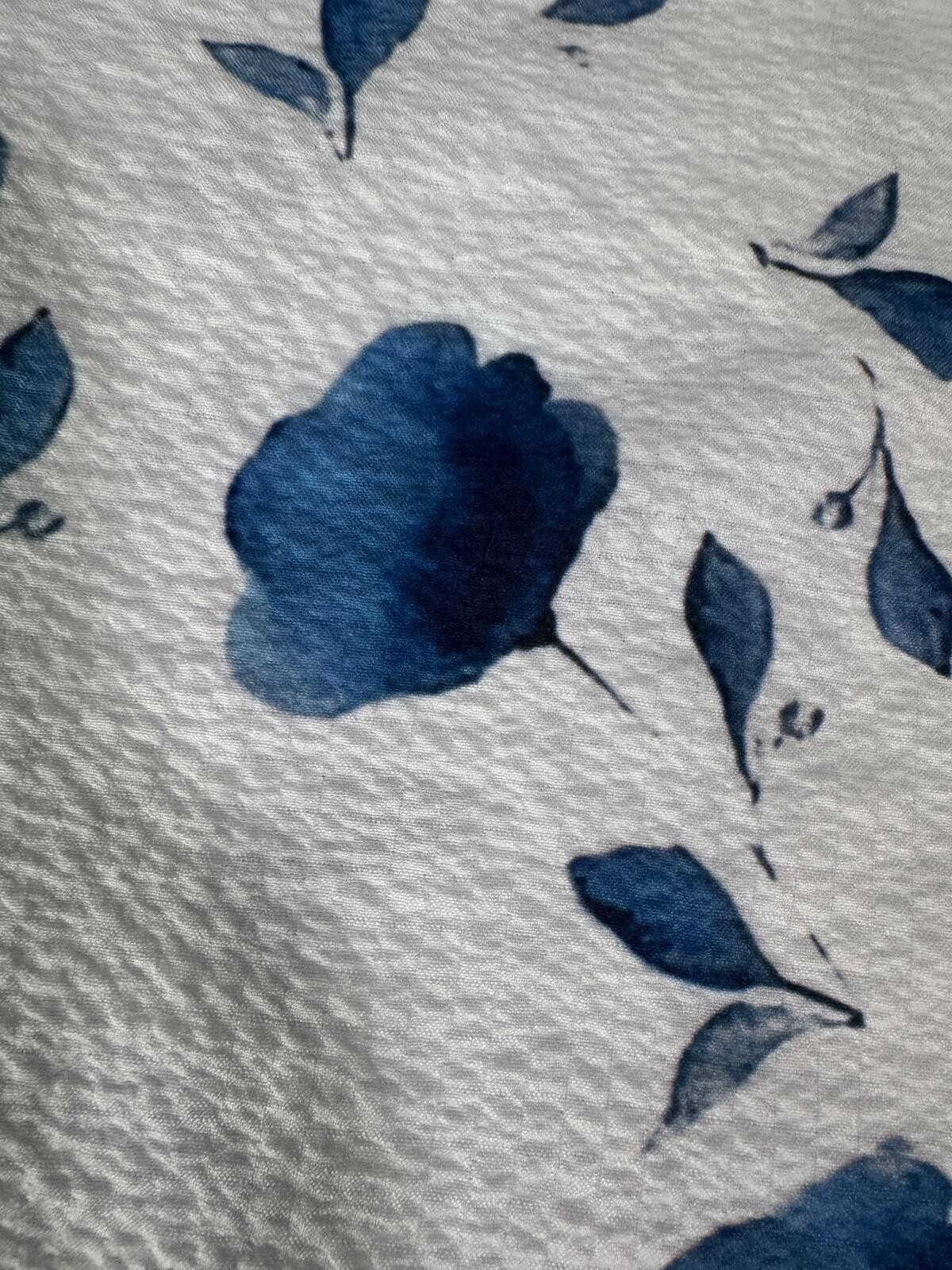 Blue Floral Peter Pan Collar Blouse | Cottagecore Romantic Office Chic Top