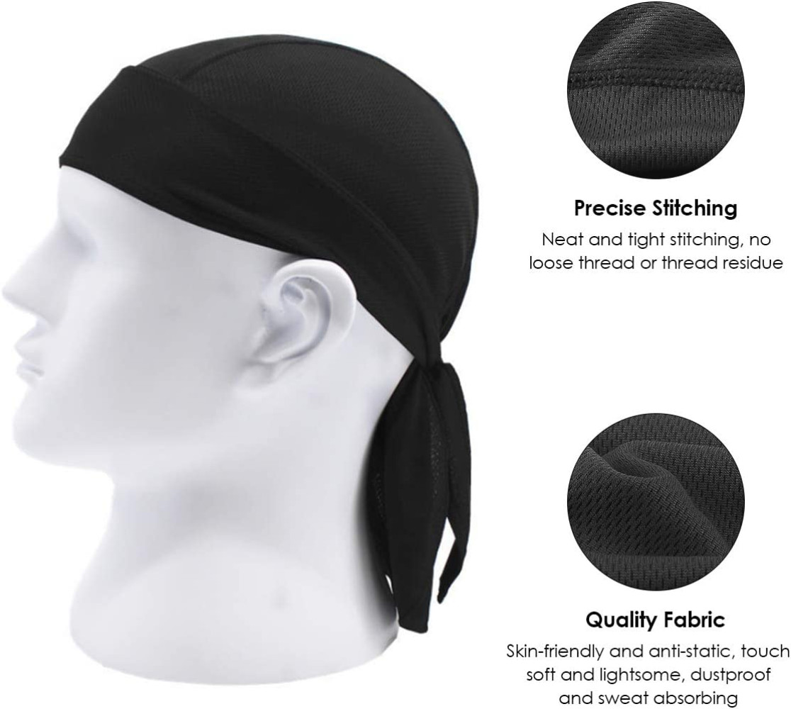 Cooling Motorcycle Wrap Biker Du Do Black Bandana Doo Rag Head Skull Cap Durag