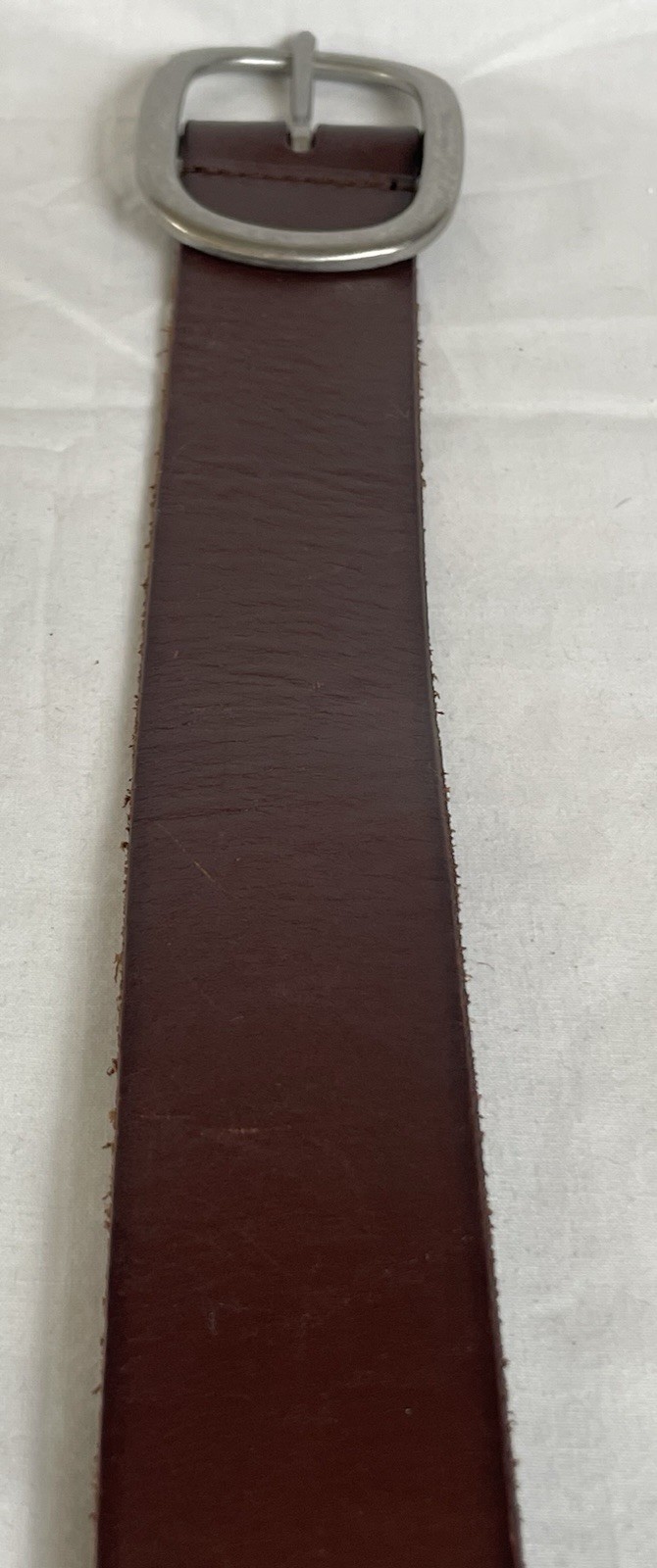 90s Gap Genuine Leather Belt Womens Sz M/34 Brown Brass Oval Buckle