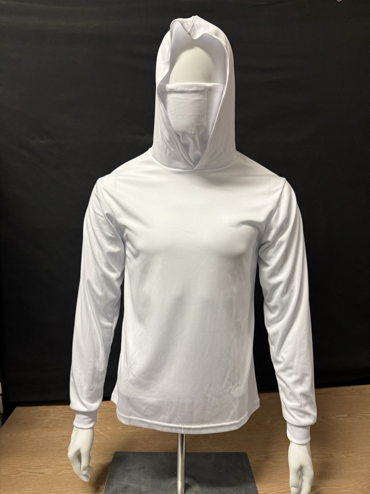 Hoodie Face Mask Long Sleeve T- Shirt 100% Polyester Material for UV Protection