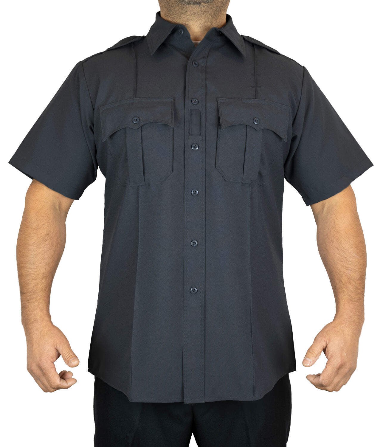100% Polyester 4 Pocket Hidden Zipper Uniform Shirt – Short Sleeve