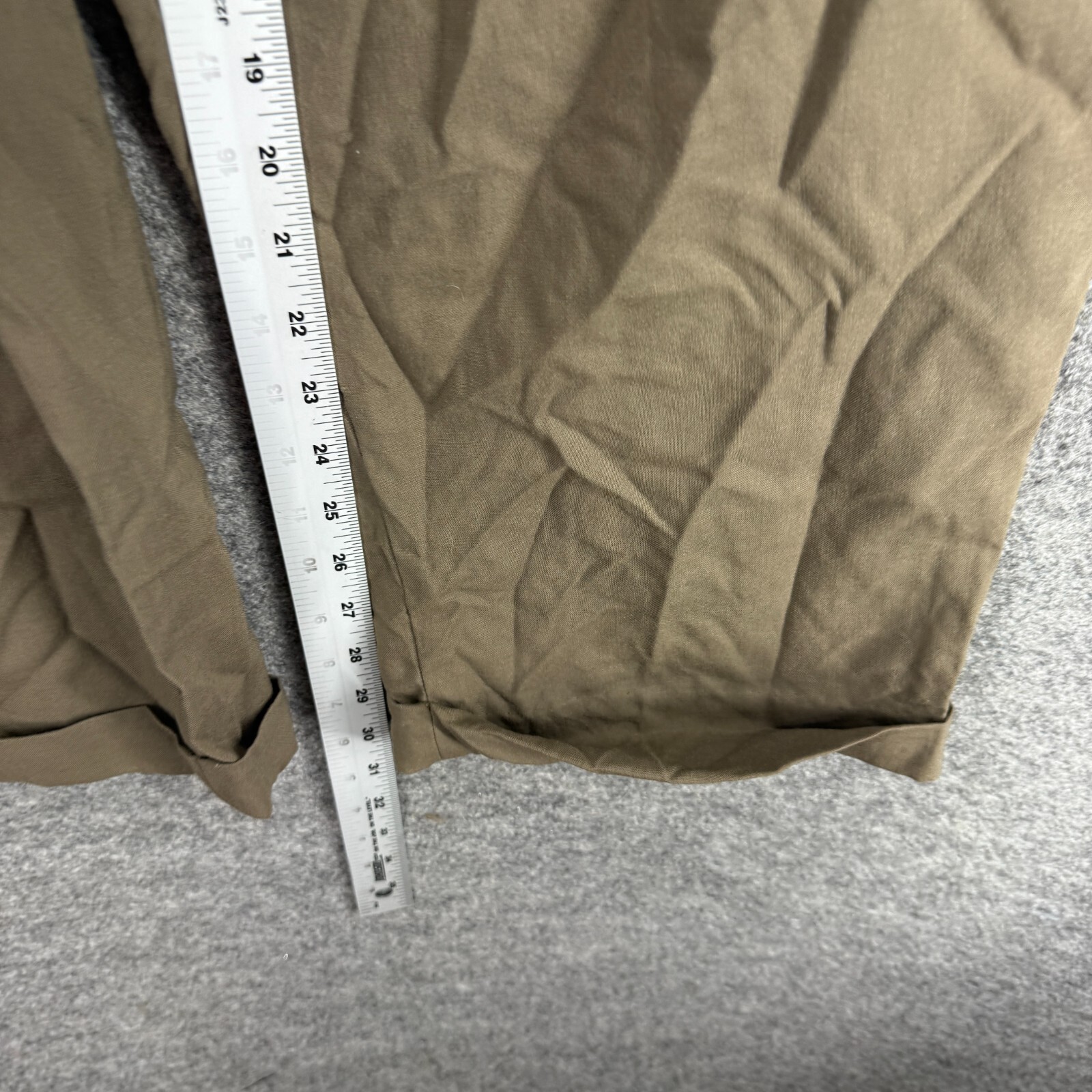 Ralph Lauren Dress Pants Men 38*30 Brown Mid Rise Flat Front Cuffed Wool Regular