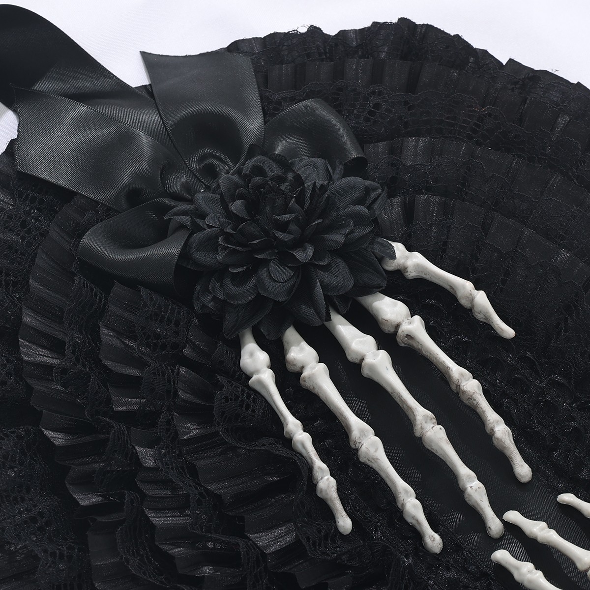 Victorian Hats for Women Gothic Lolita Black Bonnet Hat with Florals for Parties