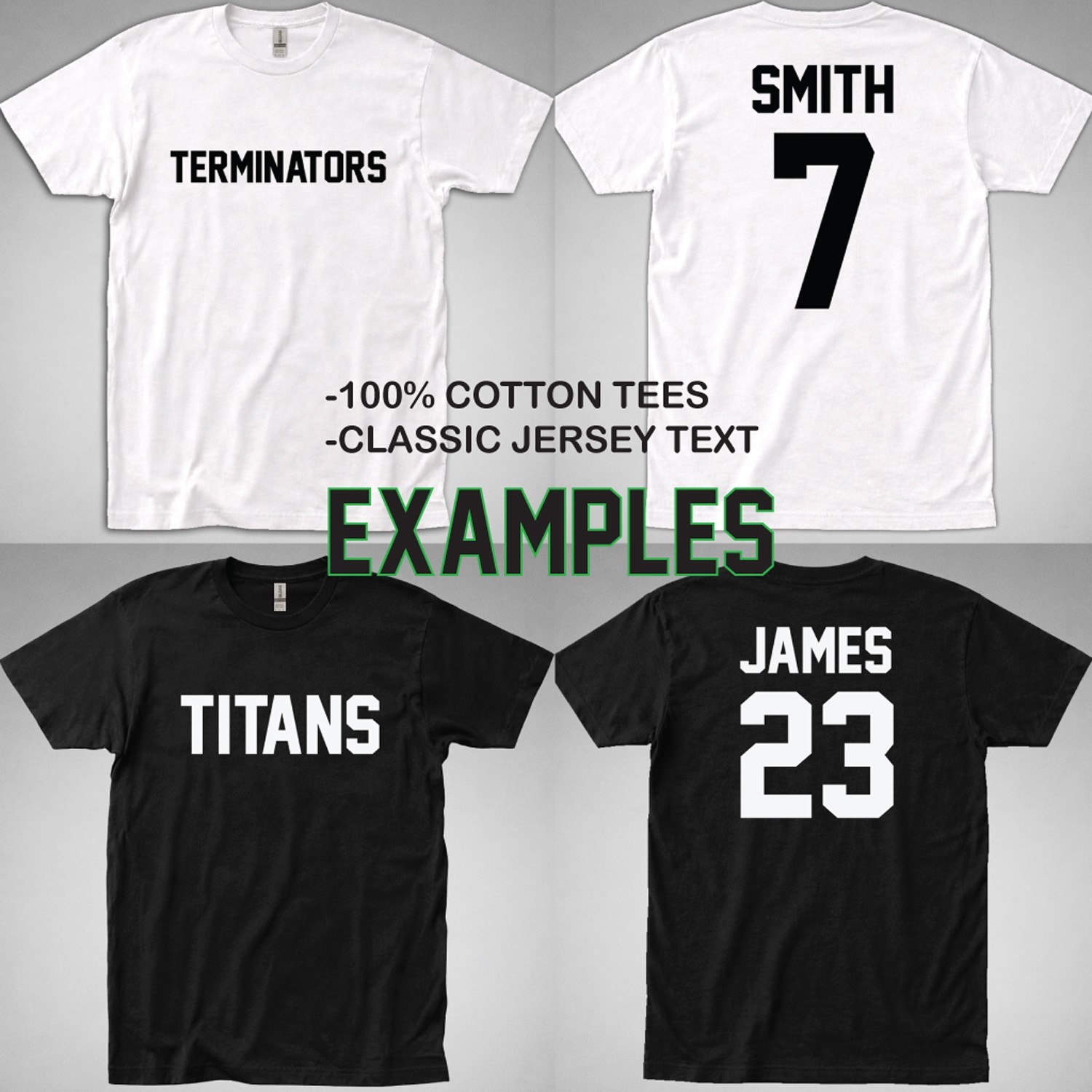 CUSTOM T-Shirt JERSEY Personalized ANY COLOR Name Number Team Soccer Football