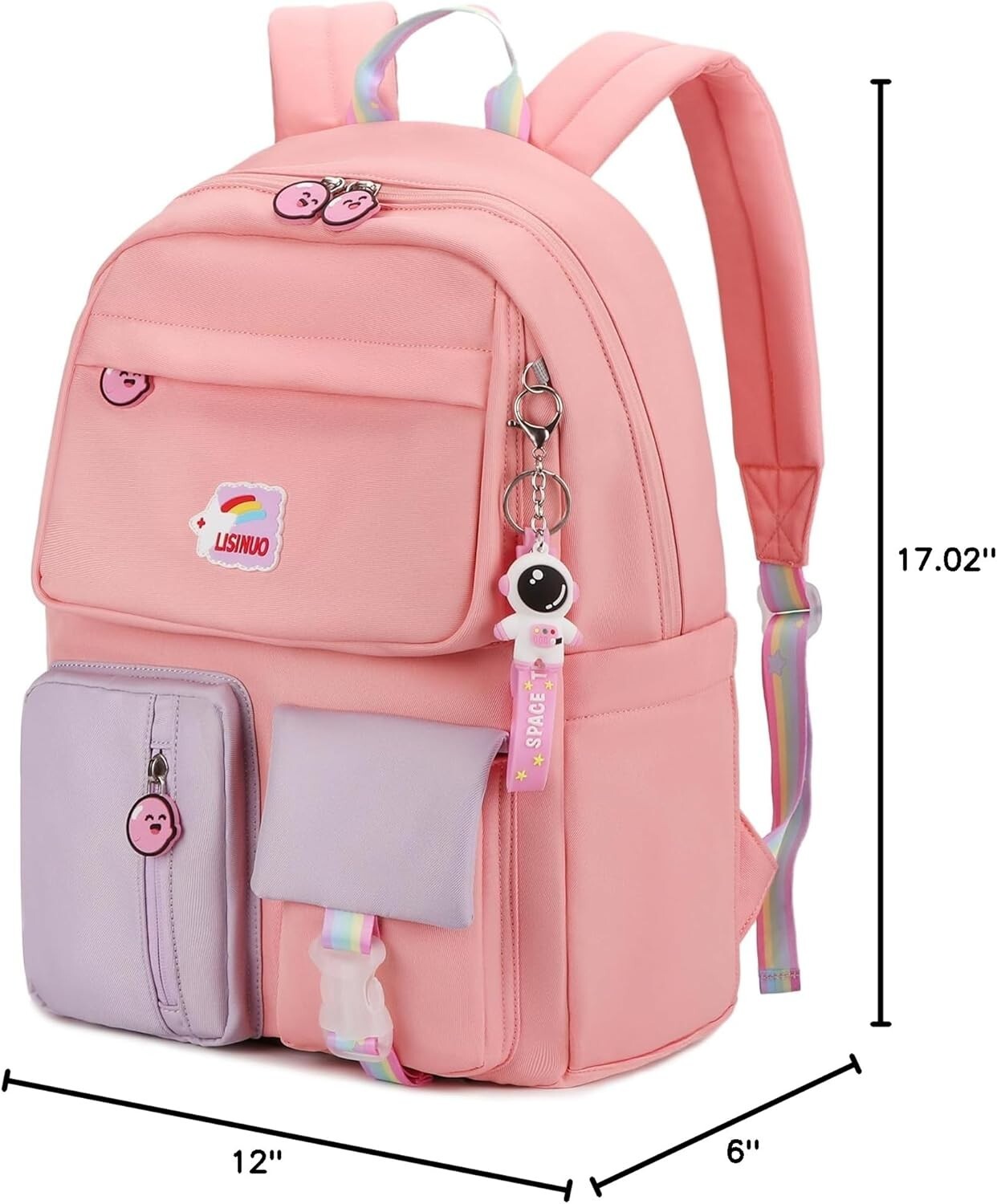 Kids Girls Backpack Back to School 17in Large and Durable Cute Pink