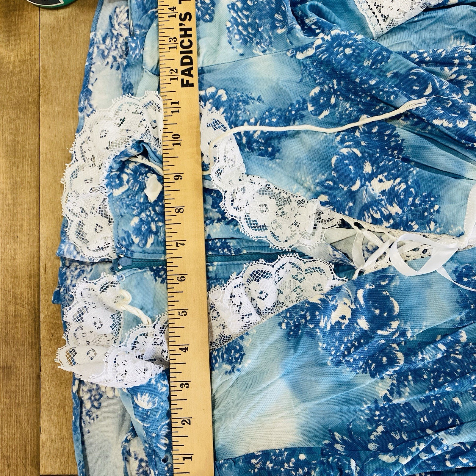 Vintage 70s Blue Floral Maxi Dress Victorian Prairie Edwardian Style Small Beach