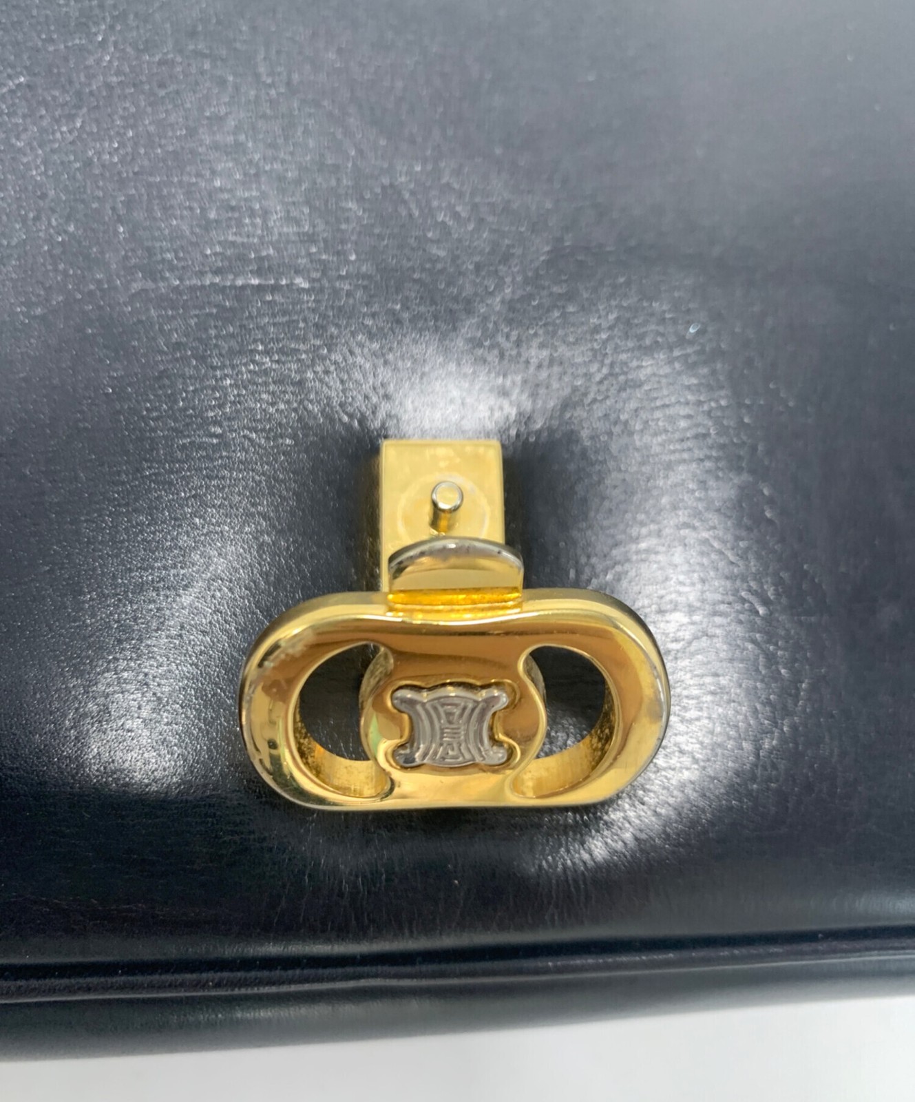 CELINE Vintage Shoulder Bag Black Women Pre-owned Heavy Wear Japan F/S USED