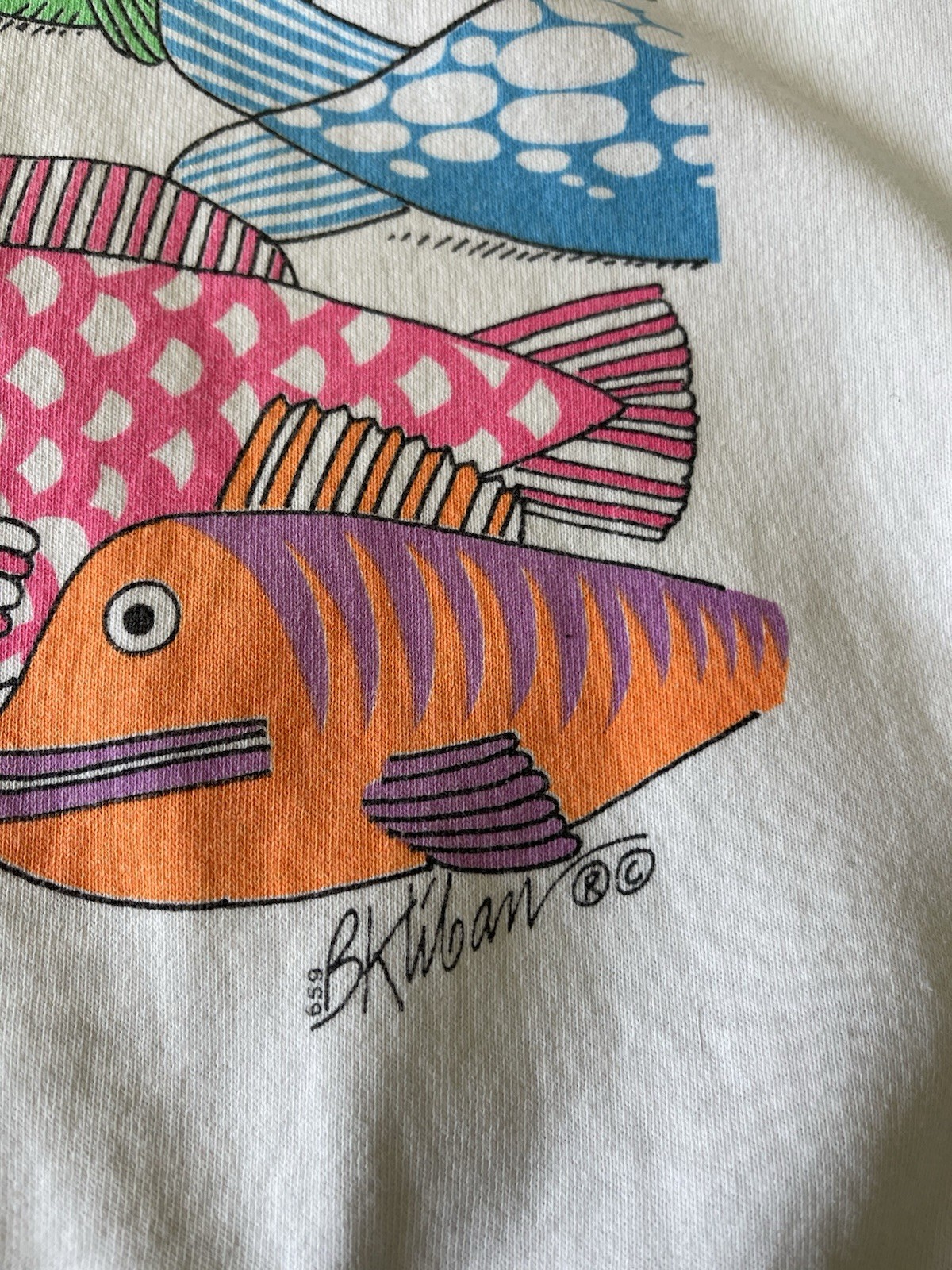 Vintage Crazy Shirt B Kliban Cat So Many Fish So Little Time Sweatshirt Size L
