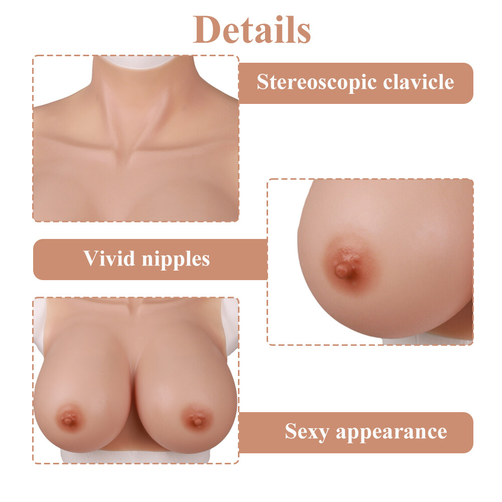 Crossdresser Breast Forms Silicone Breast plates B-H Cup Drag Queen Fake Boobs