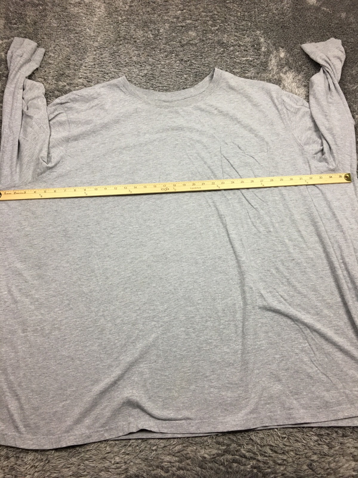 King Size Shirt Mens Size 7XL Big Gray Long Sleeve Cotton