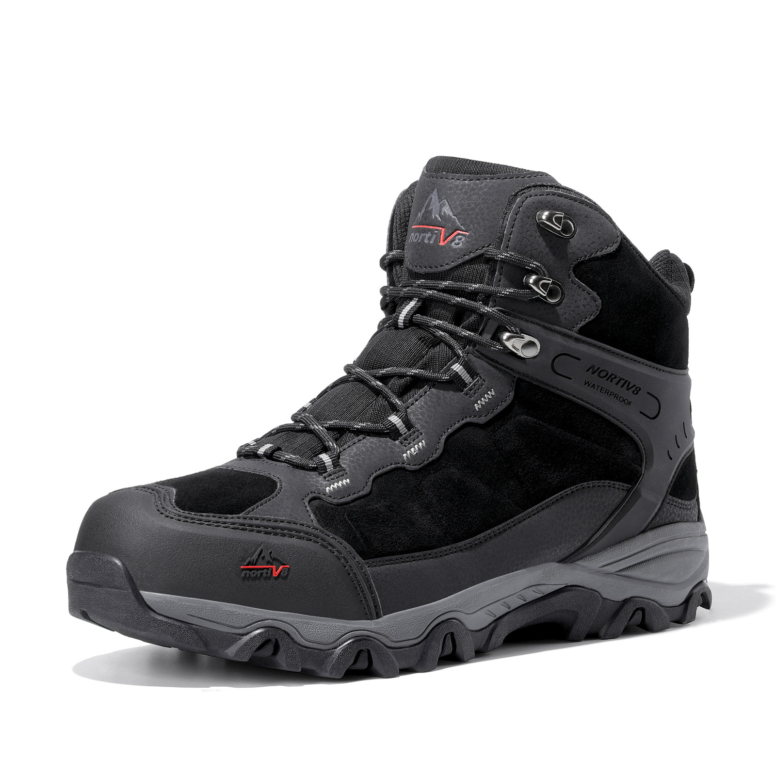 NORTIV 8 Men’s Waterproof Hiking Boots Outdoor Trekking Lightweight Hiking Shoes
