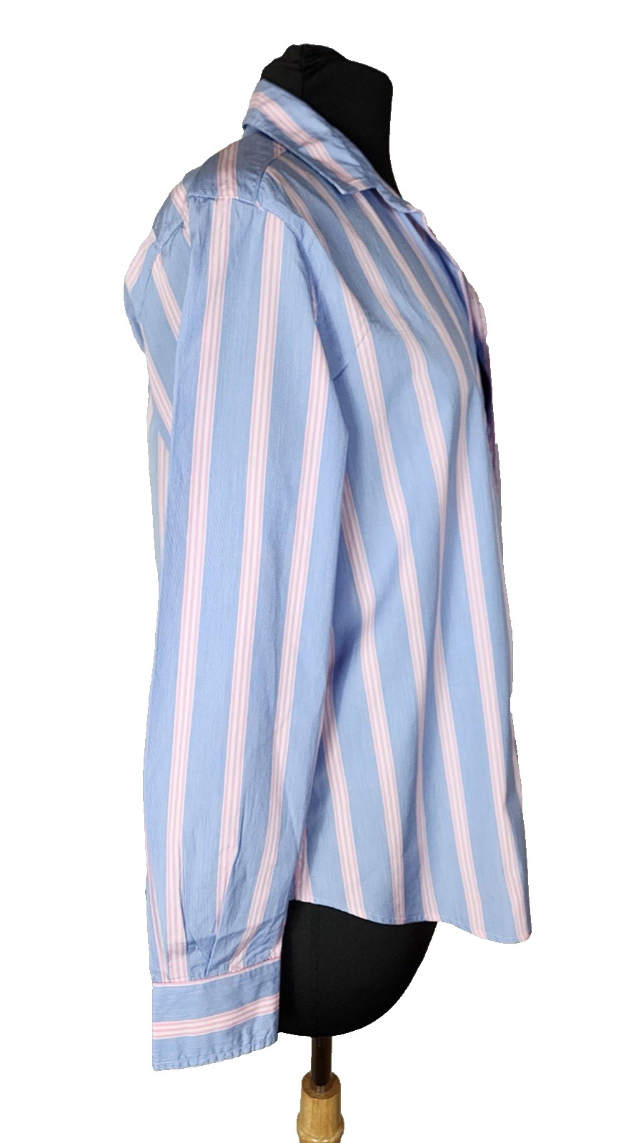 Frank & Eileen Eileen Blue Pink Stripe Italian Cotton Button Shirt Women’s S