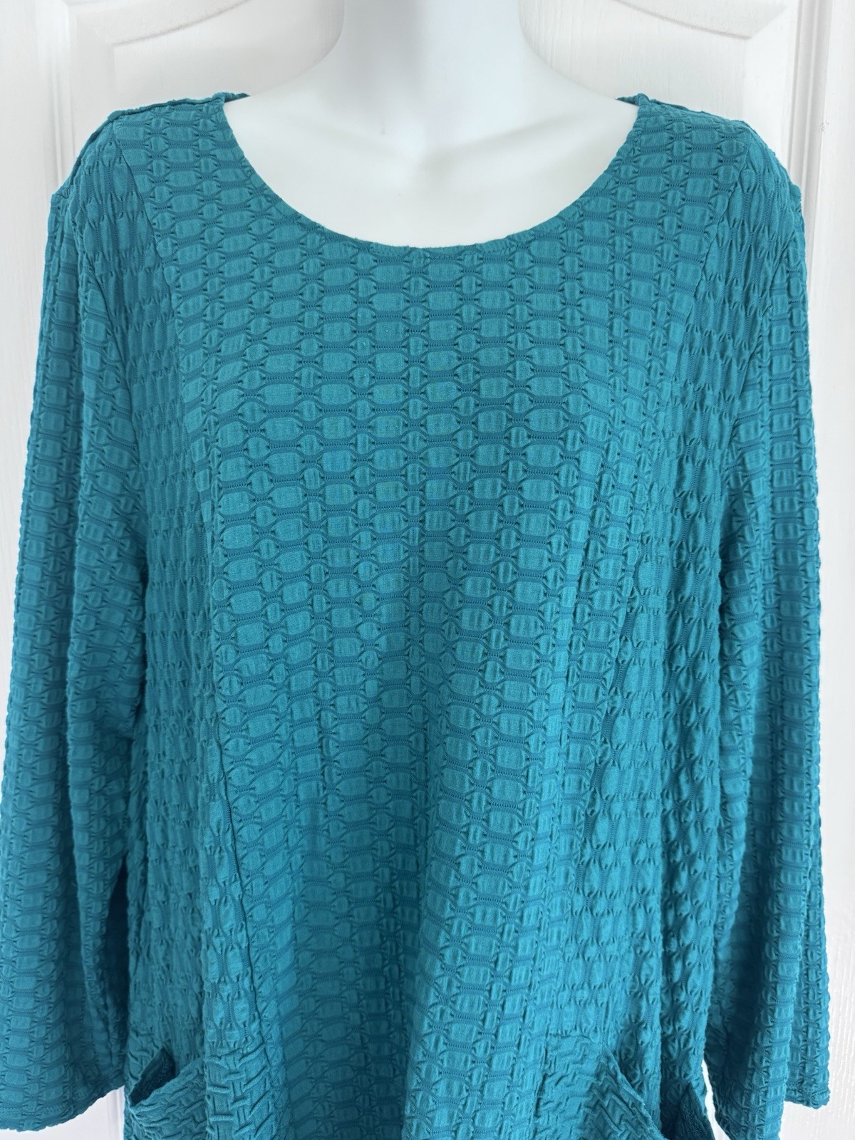 Habitat Clothes To Live In Top Womens XL Textured Tunic Lagenlook Pockets