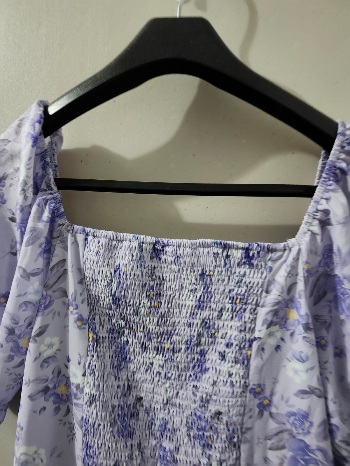 Scarlett Darkness Dress Womens L Lilac Victorian Puff Milkmaid Bodice Smock Boho