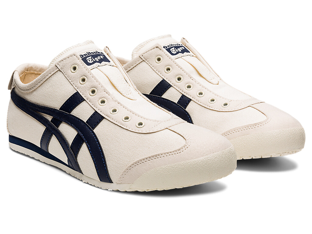 Onitsuka Tiger MEXICO 66 SLIP – ON Canvas WHITE BLACK CREAM BIRCH NAVY TRICOLOR