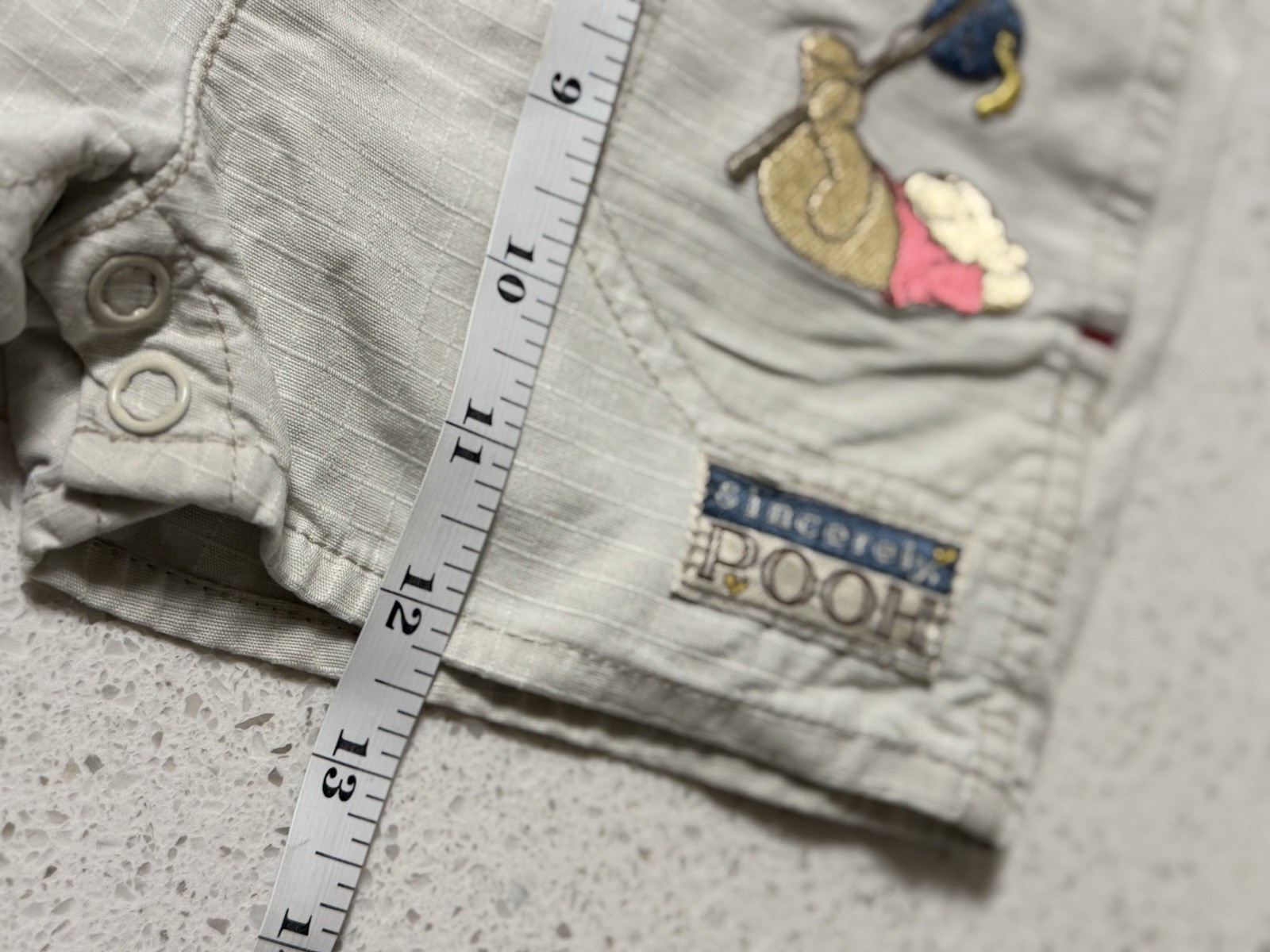 Vintage 1990s Disney “Bother-free Fishing” Winnie the Pooh shortall overalls