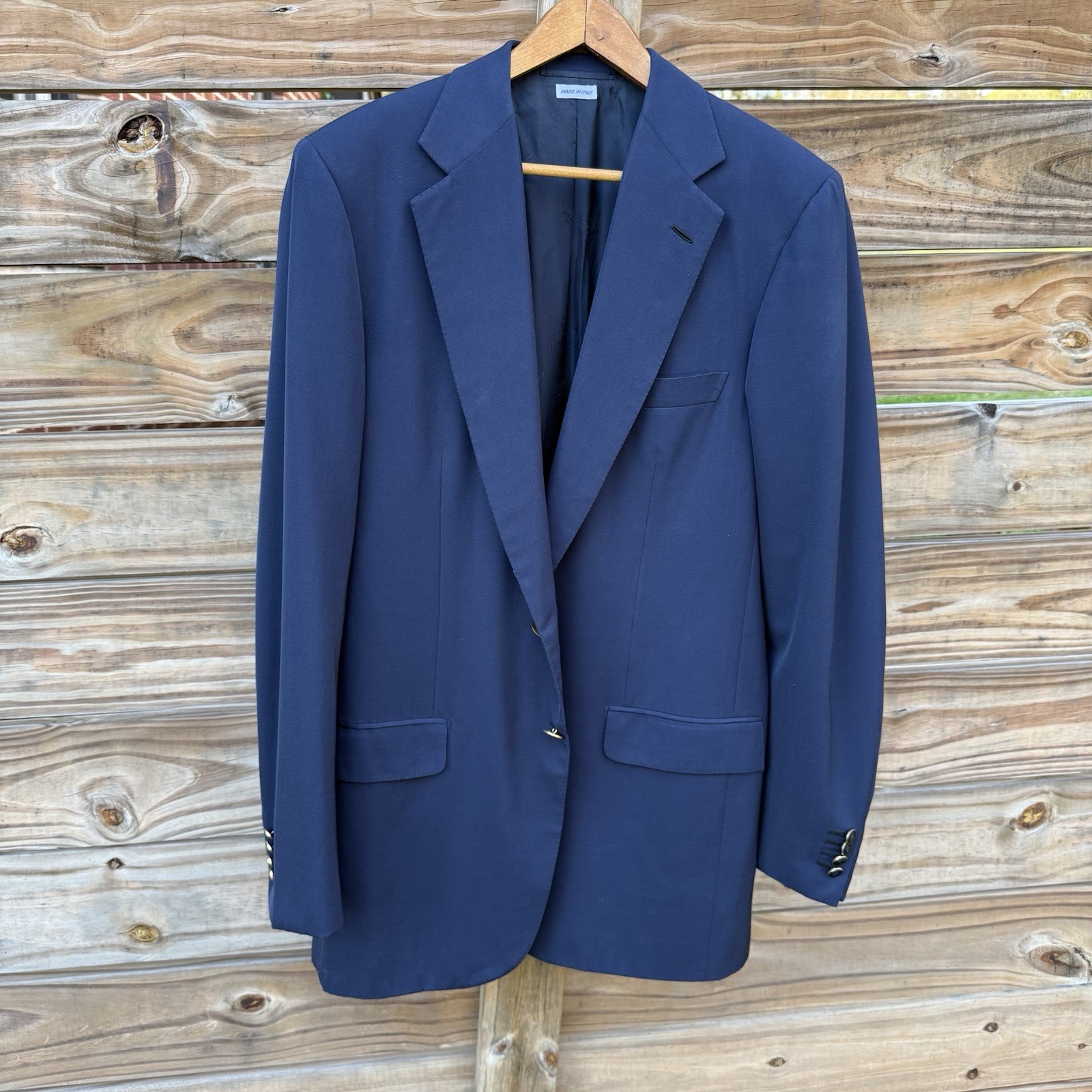 Brioni Blue Blazer Mens 38 or 40 Jacket Navy NOMENTANO Logo Buttons