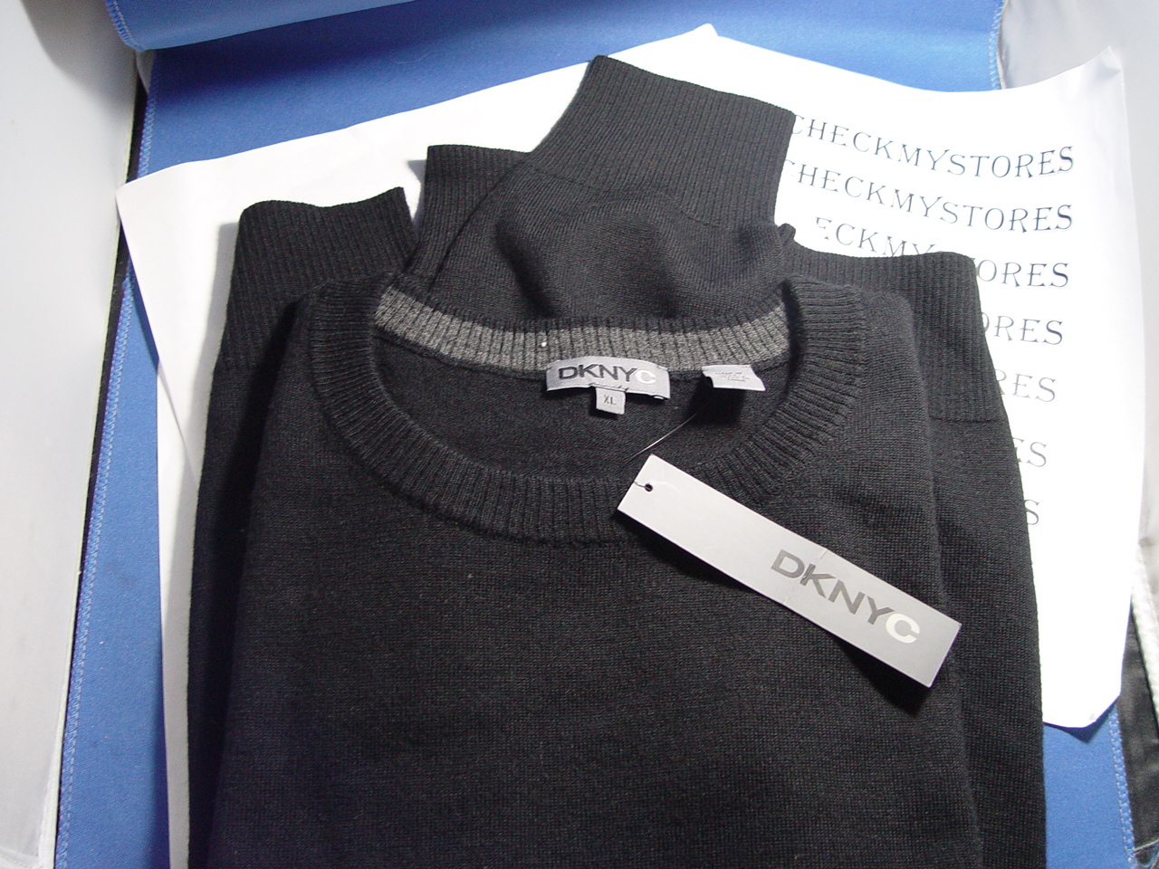 NWT DKNY DESIGNER MEN’S MERINO WOOL SWEATER BLACK OR GREY M L XL XXL XXXL