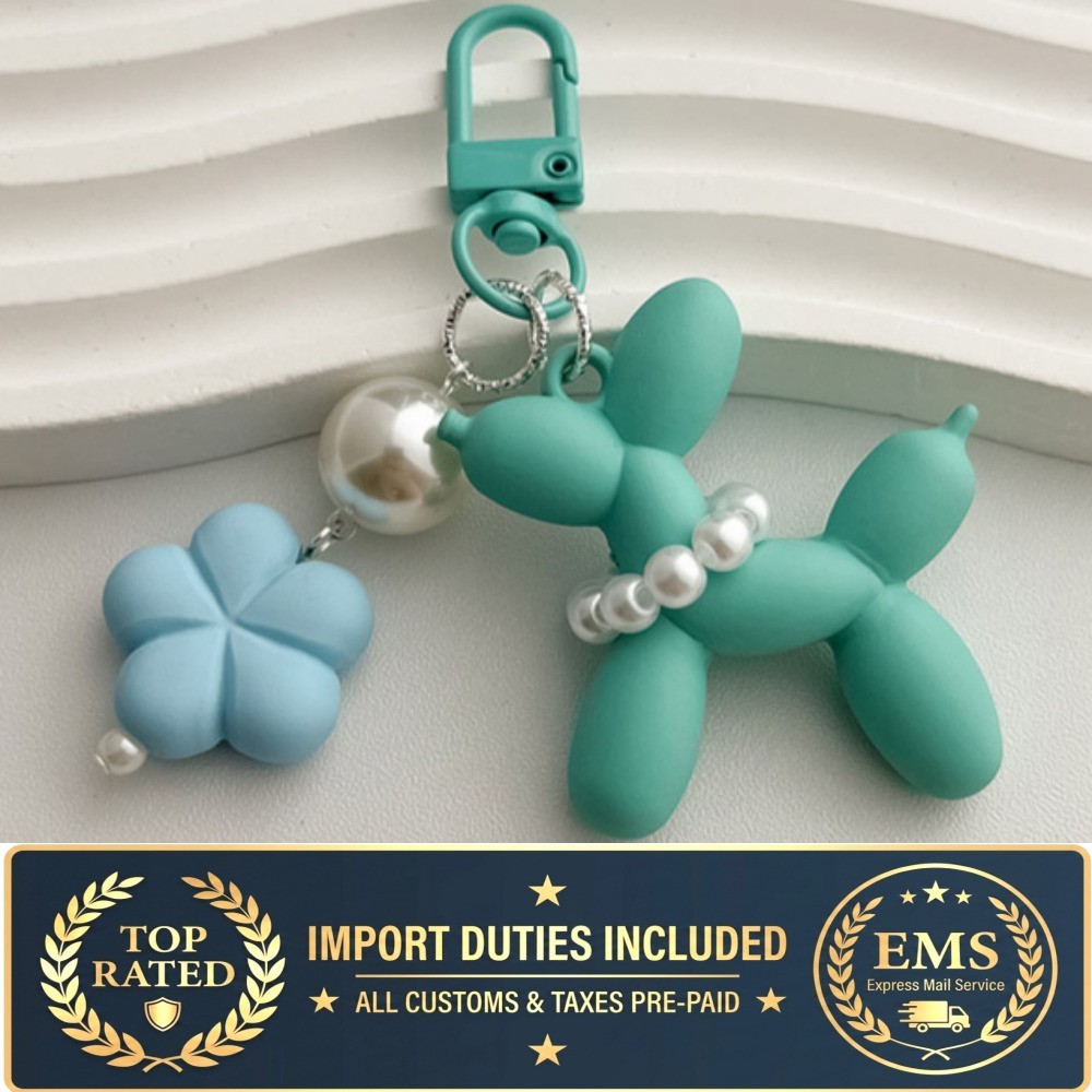 Bubbly Day Rainbow Pastel Puppy Dog Keychain Cute Plush Bag Charm Gift