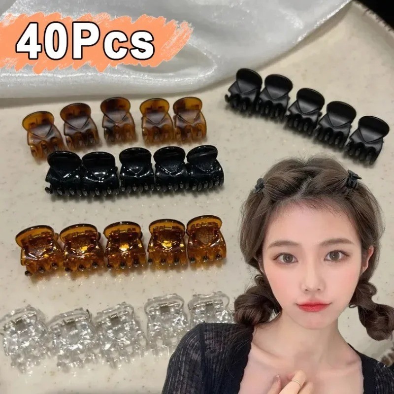 10/40PCS Mini Hair Claw Clips for Women Girls Kids Small Plastic Hair Clamps