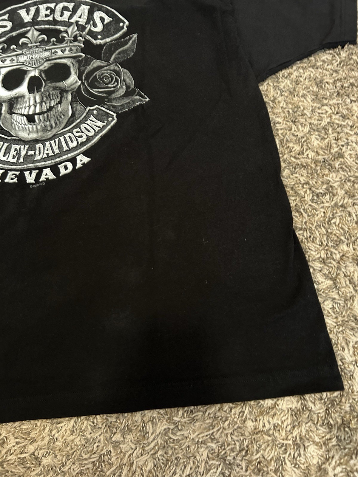Harley Davidson T-Shirt Size 3XL Las Vegas Biker Skull Roses Raiders