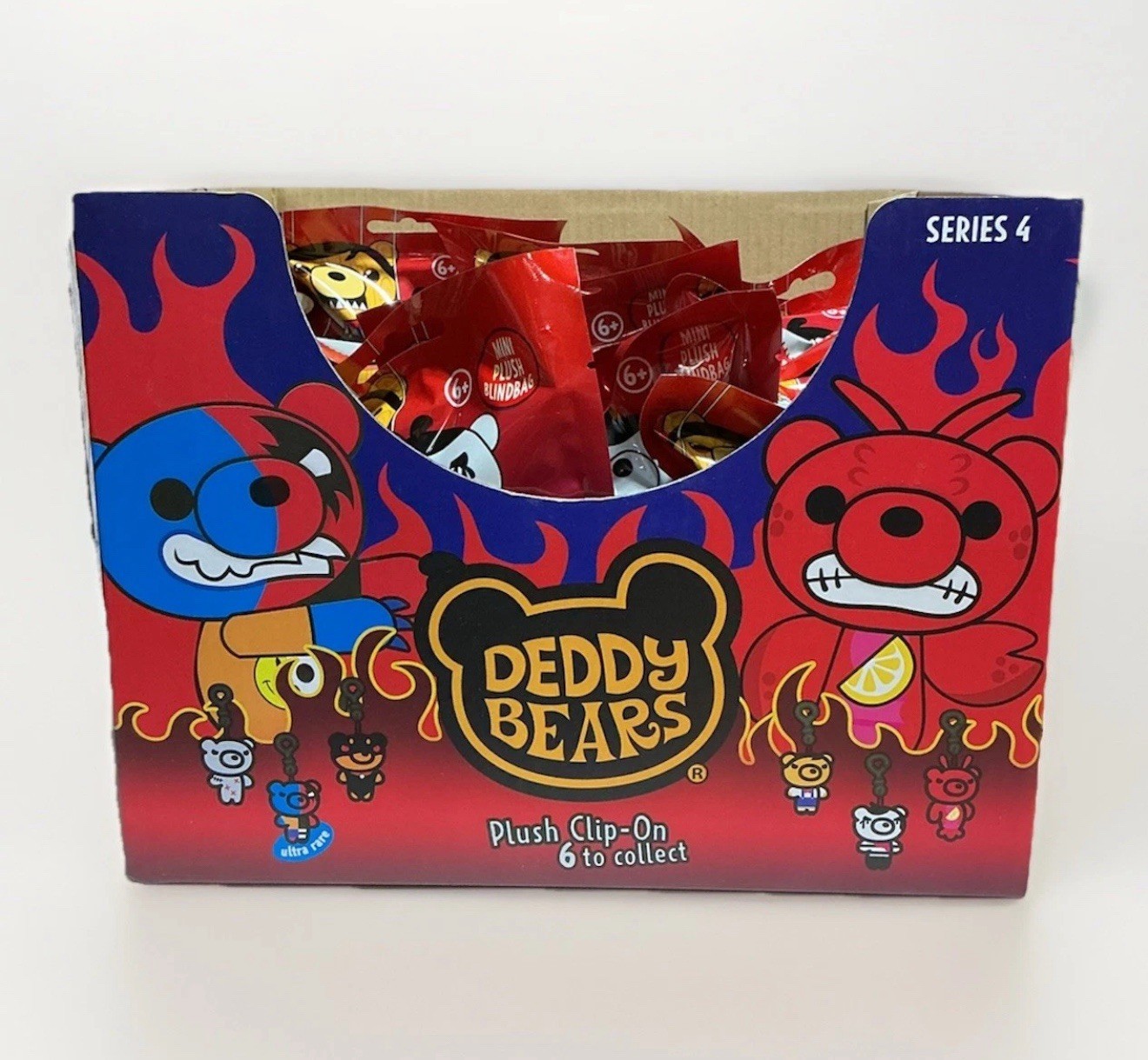 Deddy Bears Series 4 Surprise Mini Plush Clip-On Blind Bags Display Case 12 Bags
