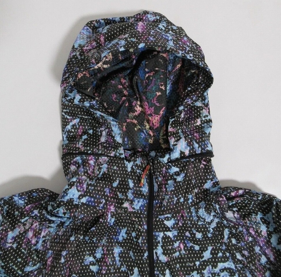 Lululemon 8 Back Pack It Wind Jacket Floral Sport Tranquil Blue Multi W4H45S
