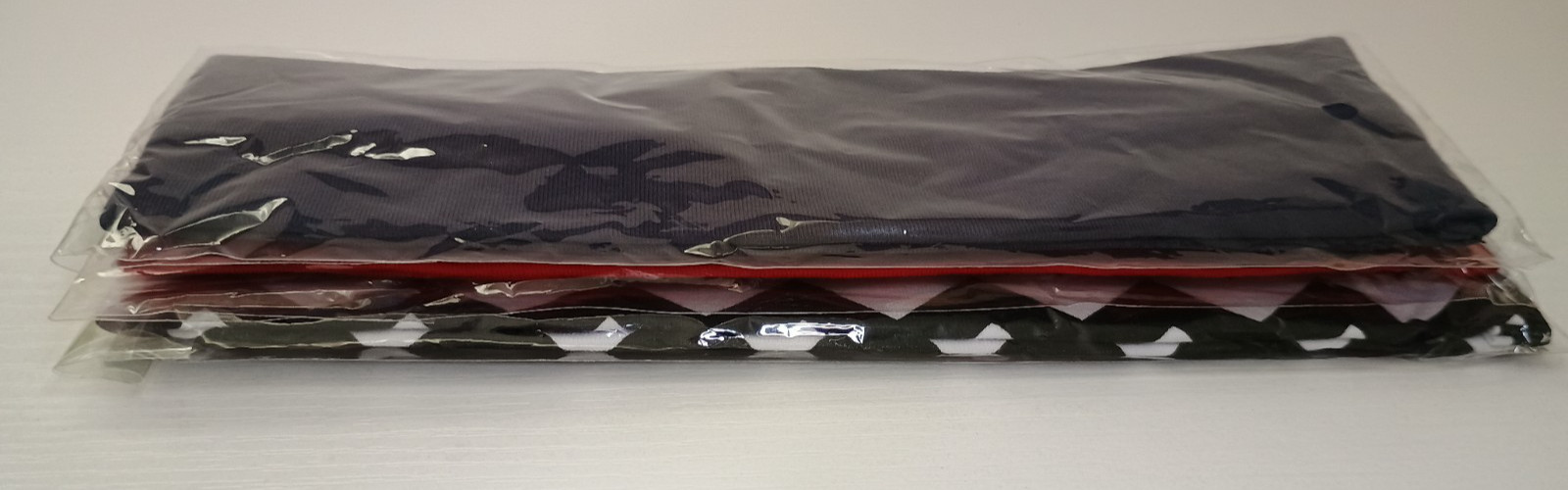 3 Wide Stretch Basic Headwraps – Black/White, Red, Navy Blue