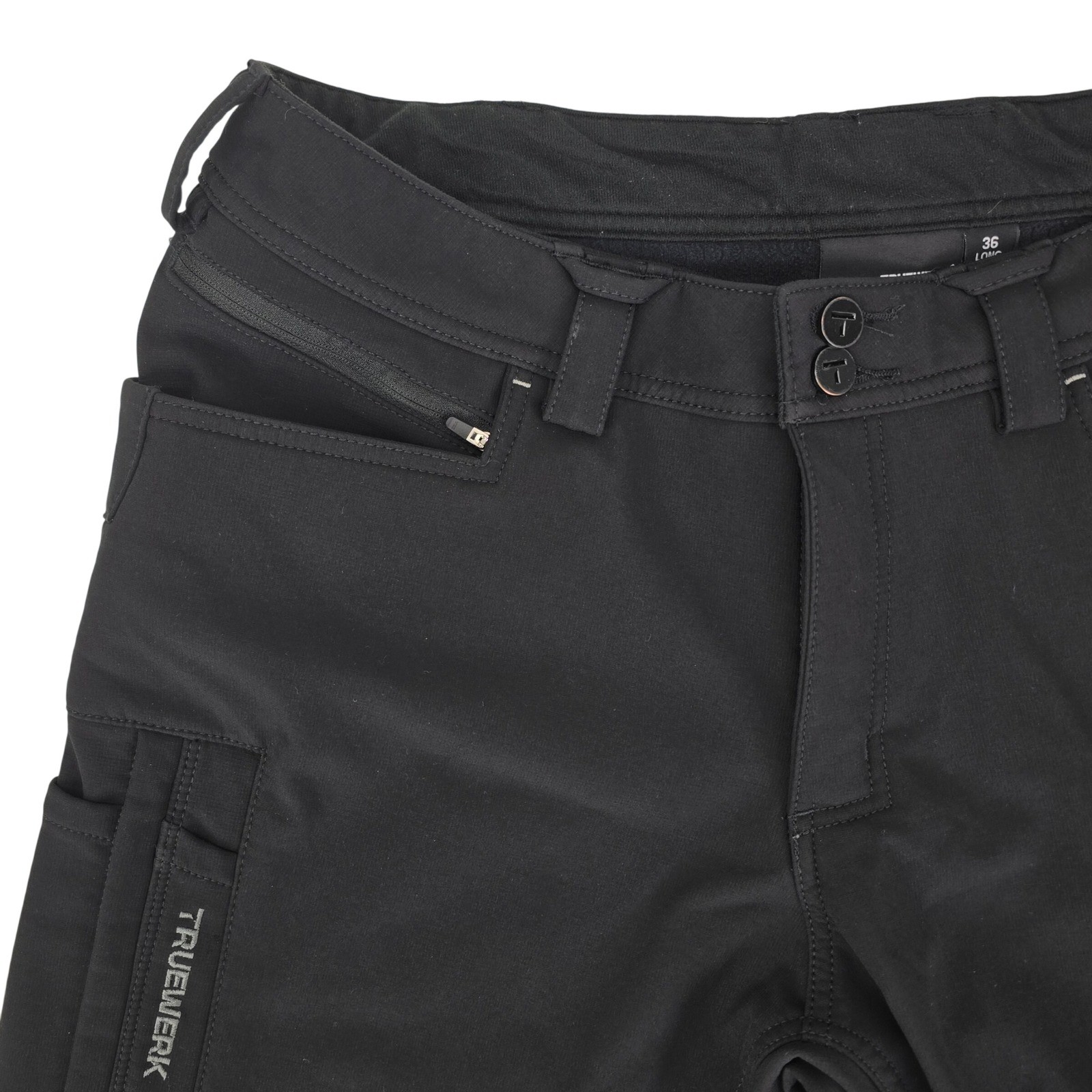 Truewerk T3 Werkpant Men 36 Long Black Fleece Lined Technical Cargo Work Pants
