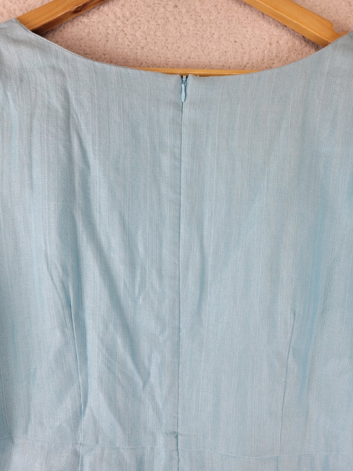 Jessica London Career Dress Womens 22 Blue Belted Milkmaid Old Money Back Zip