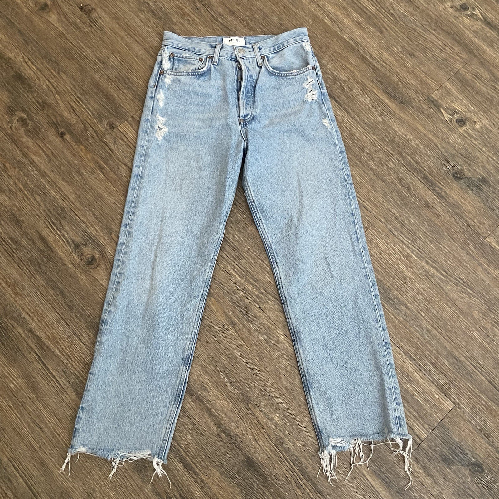 AGOLDE 90’s Pinch Waist Crop Straight Leg Jean Size 24 In Nerve