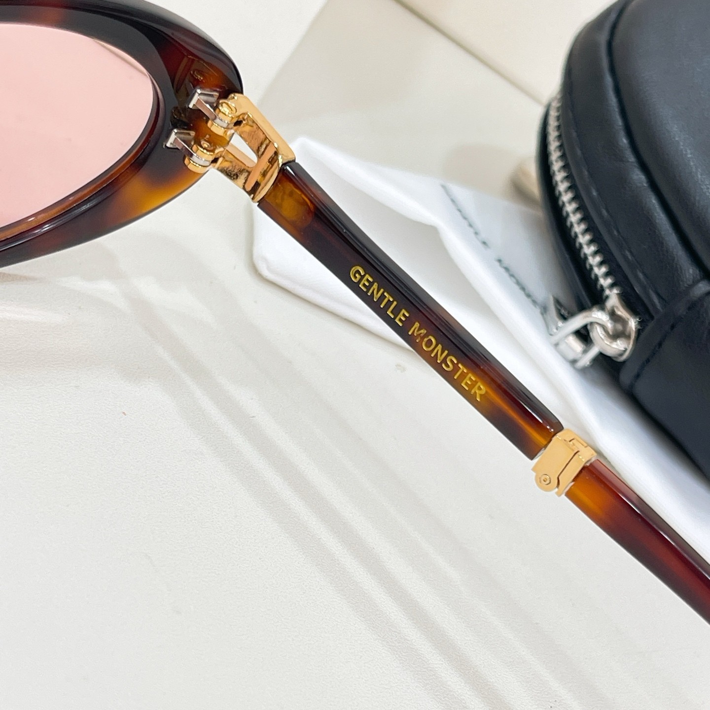 GENTLE MONSTER LOLANG Havana Pink 55口21-132 Sunglasses New w/ Case