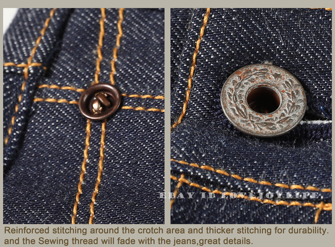 Red Tornado Vintage 16.5oz Men’s Jeans Shrink to Fit Denim Selvage Button Fly
