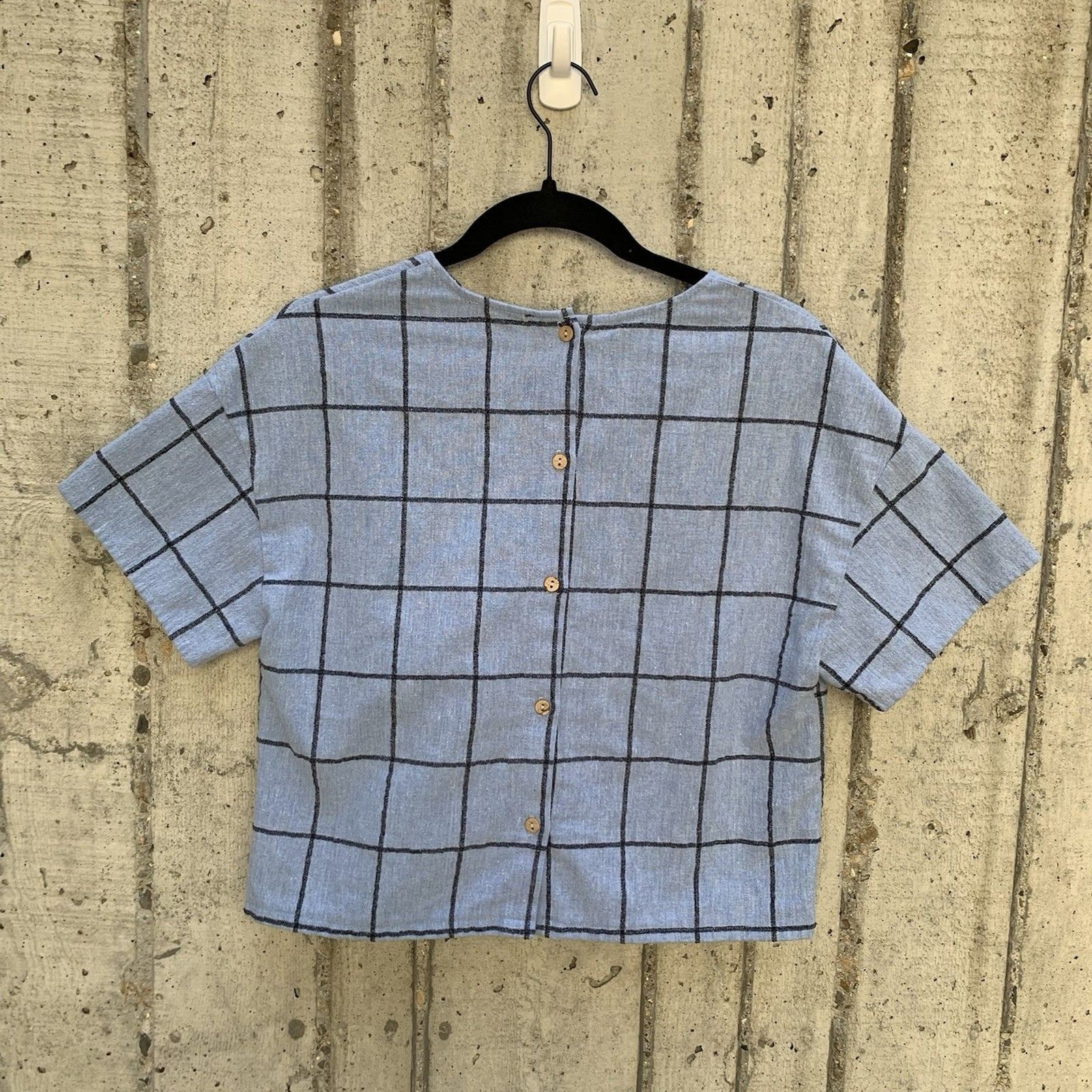 Plaid Boxy Crop Top Contemporary Minimalist Scandinavian Coastal Academia Preppy
