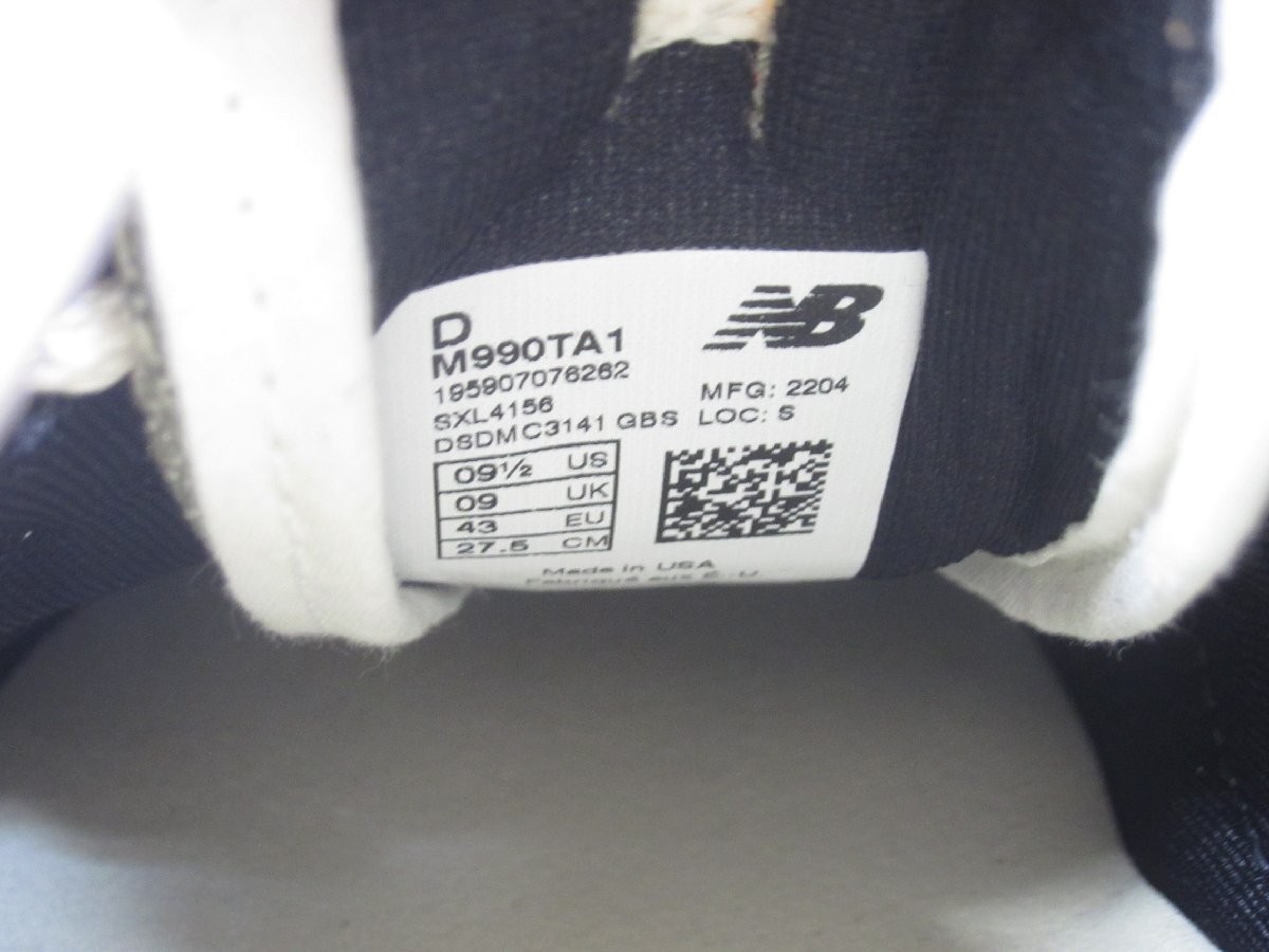 Mens New Balance New Balance M990 TA1 M990TA1 SIZE 27.5cm Men s UT14829